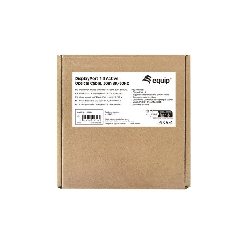Equip DisplayPort 1.4 Active Optical Cable, 30m, 8K/60Hz