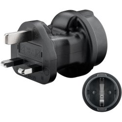 Goobay 95307 adaptateur prise d'alimentation Type F Type G (Royaume-Uni) Noir