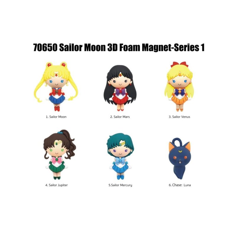 SAILOR MOON - Serie 1 - 3D Foam Magnets in blind bags (Display 12 Pcs)