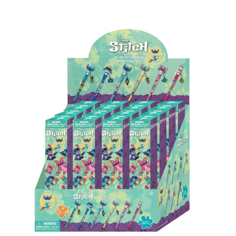 LILO & STITCH - Stylo rotatif 3D Head Topper (Display de 16 pieces)