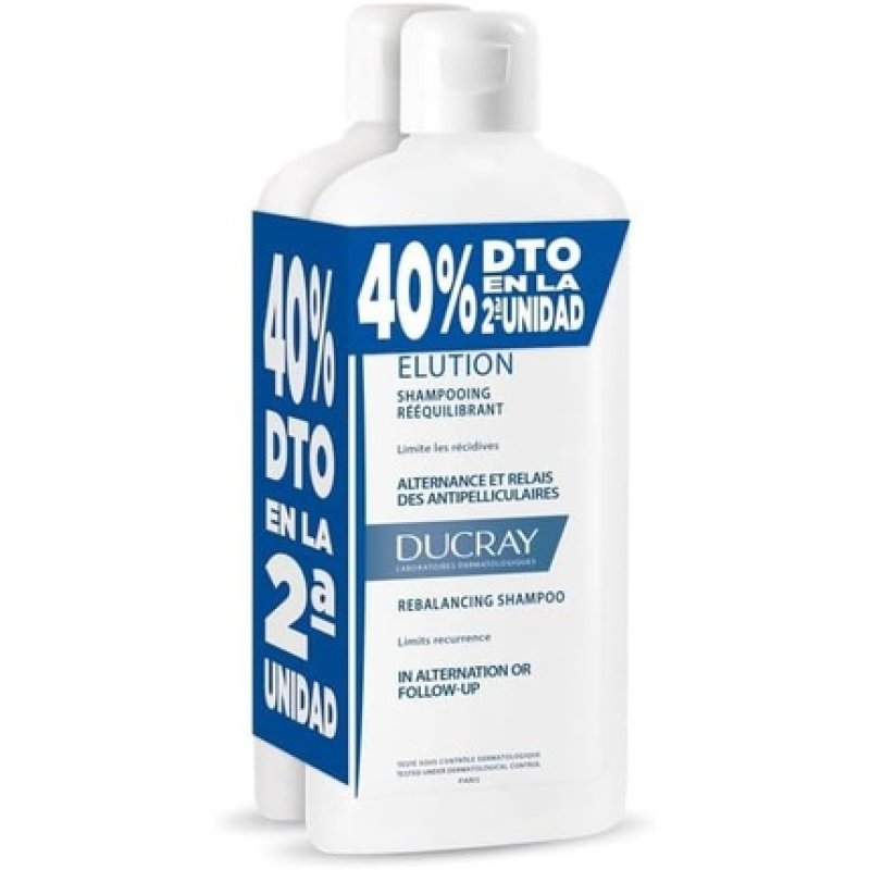 Ducray Elution Shampoo 400ml - Pack of 2