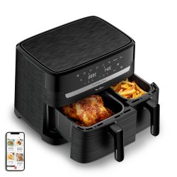 Moulinex Dual Easy Fry EZ901N Double 8,3 L Autonome 2450 W Friteuse d’air chaud Noir