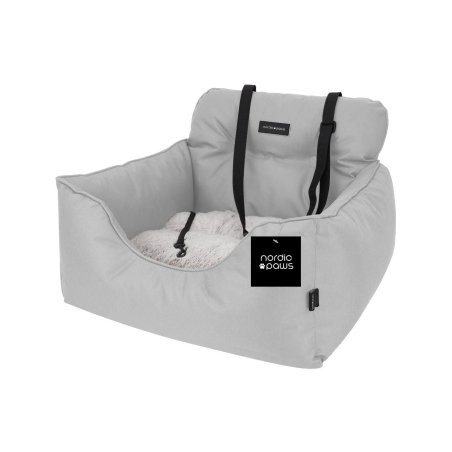 Nordic paws - Cozy Lux Carseat - Lightgrey - 53x50x35 cm