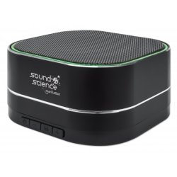 MANHATTAN Sound Science Metallic LED Bluetooth-Lautsprecher Bluetooth 5.0 Mikrofon Bedienelemente FM-Radio MicroSD-Slot