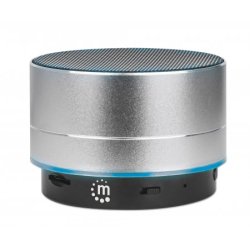 MANHATTAN Metallic LED-Bluetooth-Lautsprecher buntes Licht Bedienelemente USB-A-Port MicroSD-Kartenslot