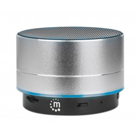 Manhattan Metallic Bluetooth Speaker (Clearance Pricing), Splashproof, Range 10m, microSD card reader, Aux 3.5mm