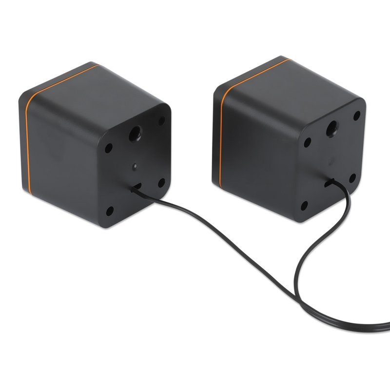 MANHATTAN Lautsprecher fr PC und Laptop 2600 Series zwei verbundene Lautsprecher 1.4 m USB-Kabel USB-C/USB-A-Adapter