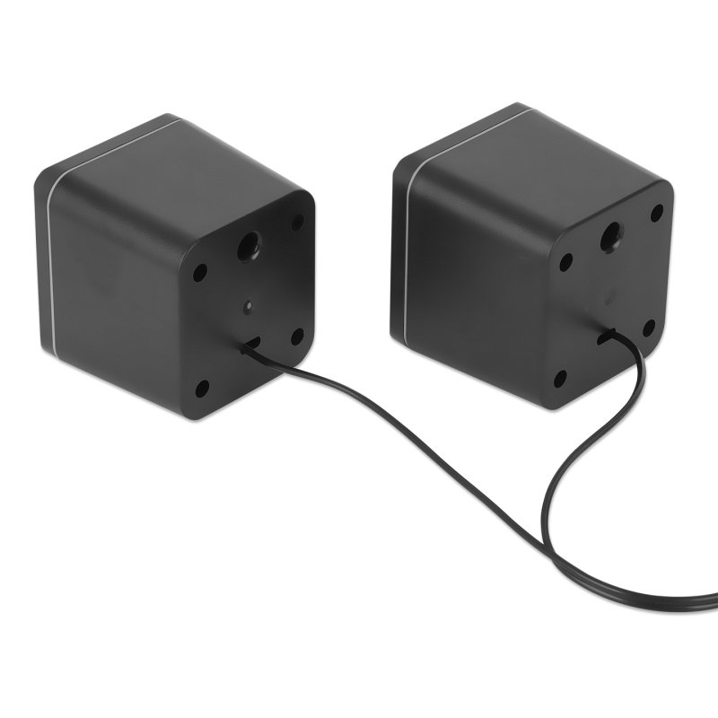 MANHATTAN Lautsprecher fr PC und Laptop 2600 Series zwei verbundene Lautsprecher 1.4 m USB-Kabel USB-C/USB-A-Adapter