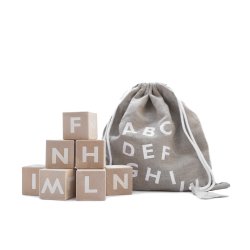 Ooh Noo - Wooden alphabet blocks, white (40AB1502)