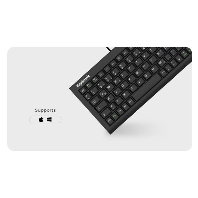 Keyboard KeySonic, Super-Mini, SoftSkin, USB, UK