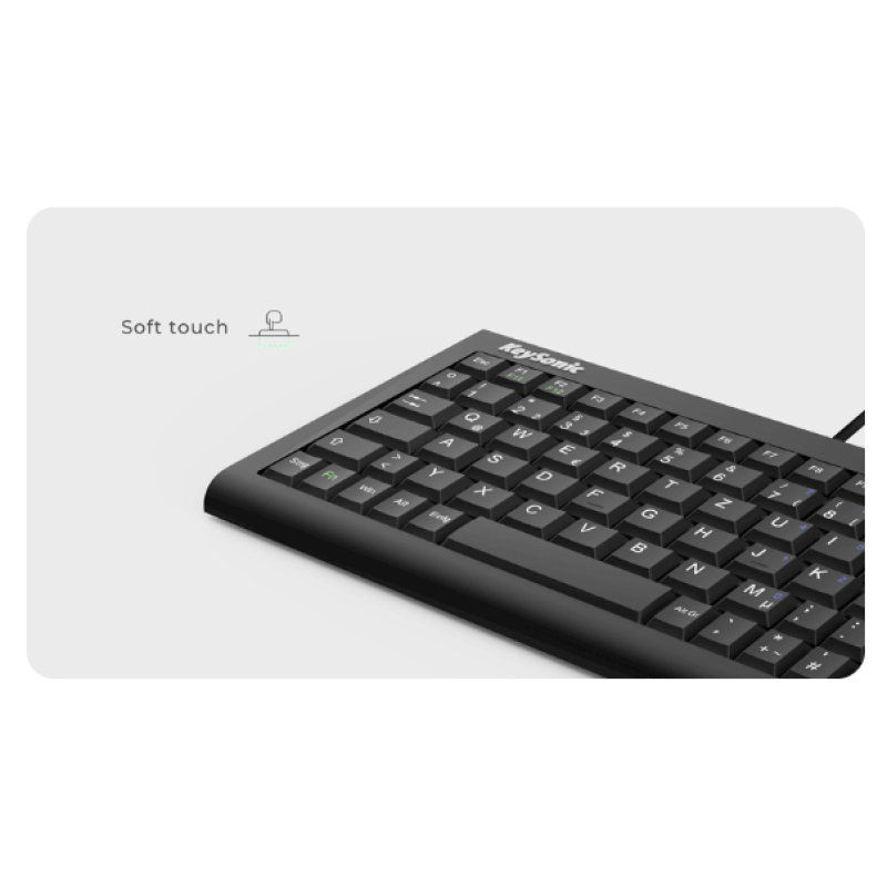 KeySonic ACK-3401U (UK) clavier Maison USB QWERTY Anglais britannique Noir