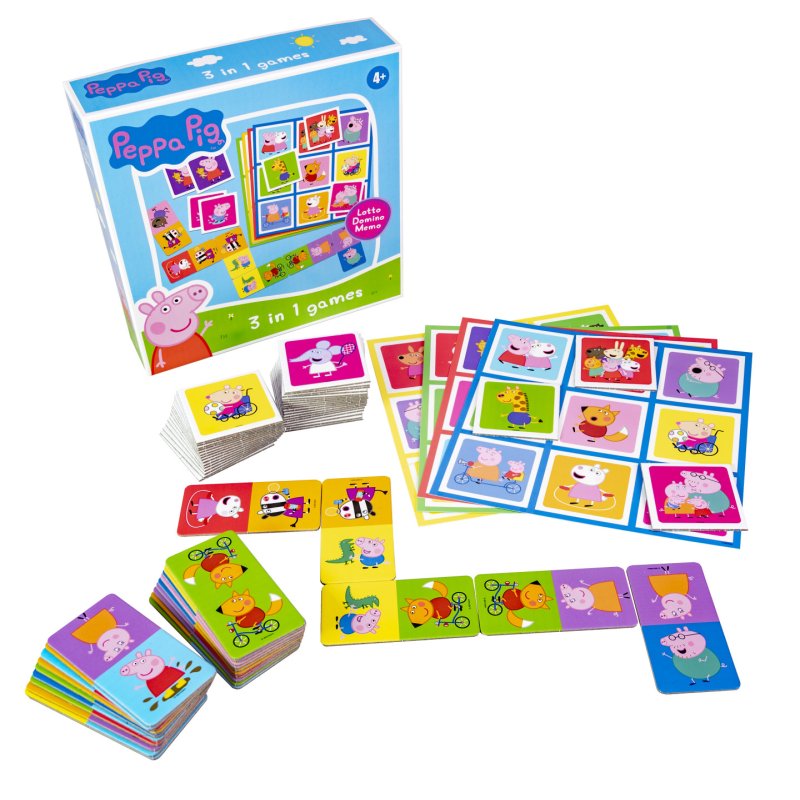 Tactic Peppa Pig 3 in 1 Lotto,Domino,Memo