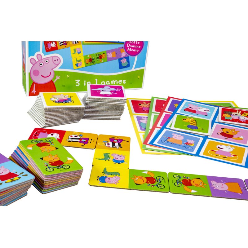 Tactic Peppa Pig 3 in 1 Lotto,Domino,Memo