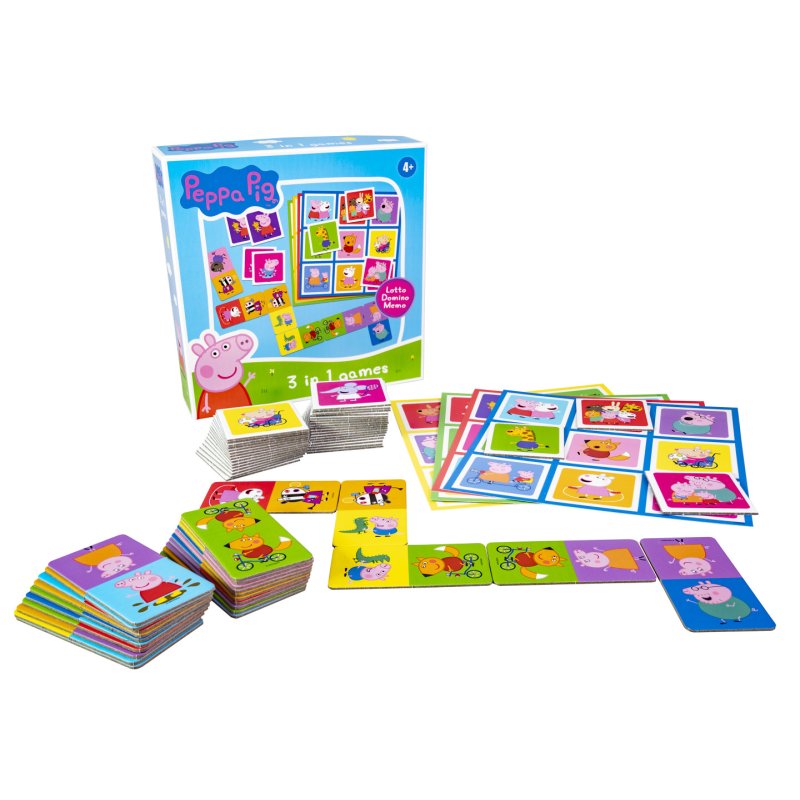 Tactic Peppa Pig 3 in 1 Lotto,Domino,Memo