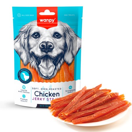 wanpy - Soft Chicken Jerky Strips - 100g