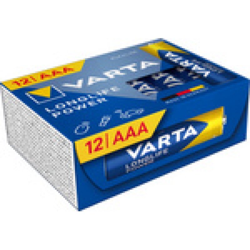 VARTA Pile alcaline Longlife Power, Micro (AAA), 12 pièces