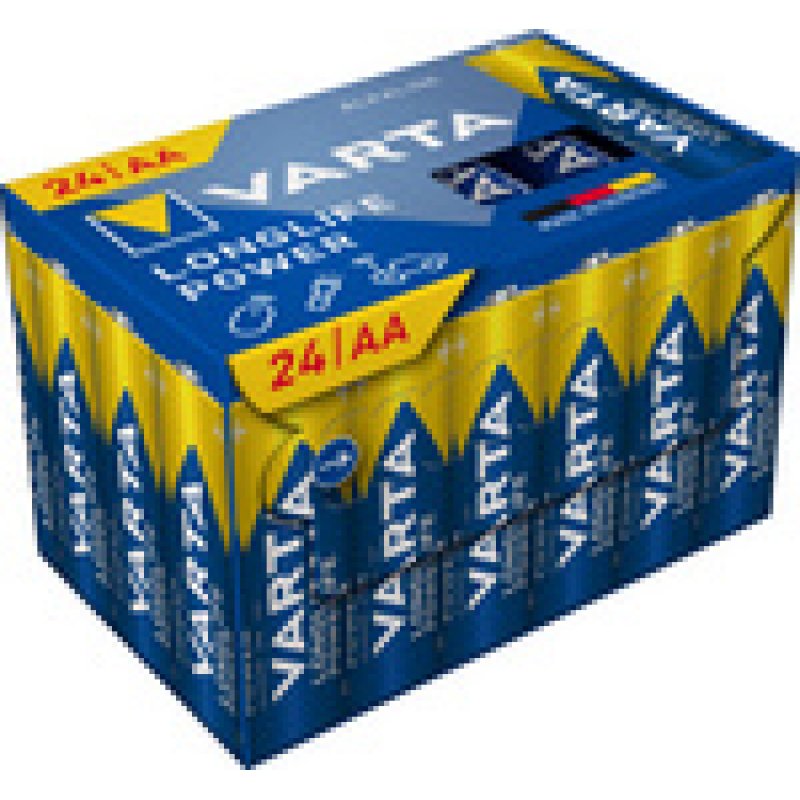 VARTA Pile alcaline Longlife Power, Mignon (AA), 24 pièces