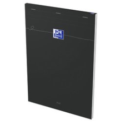Oxford Bloc-notes Smart, A4, quadrillé, 80 feuilles, noir