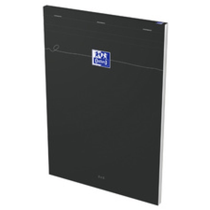 Oxford Bloc-notes Smart, A4, quadrillé, 80 feuilles, noir