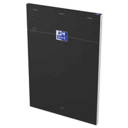 Oxford Bloc-notes Smart, A4, quadrillé, 80 feuilles, noir
