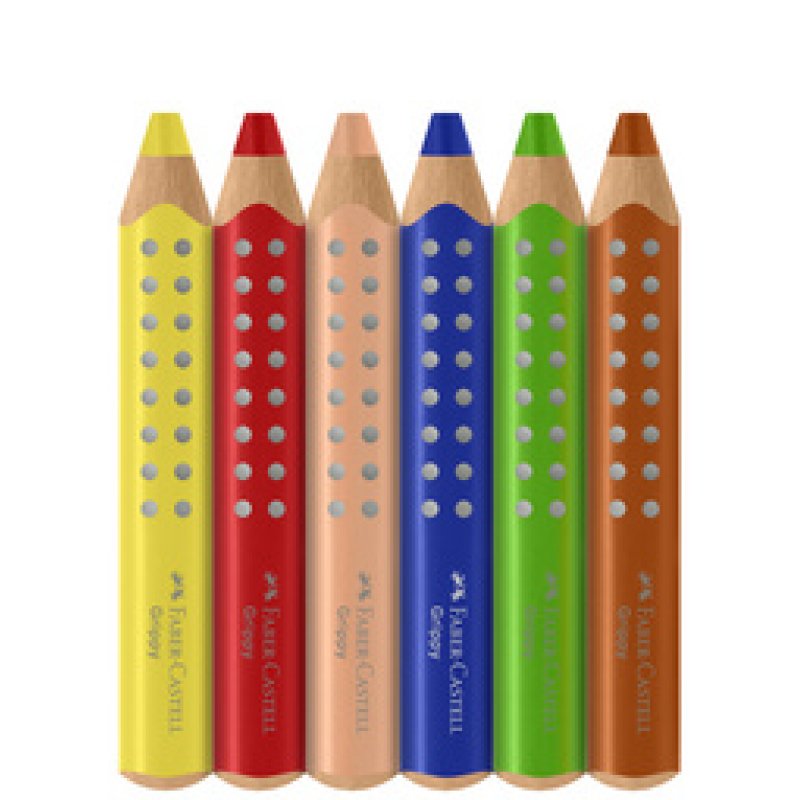 FABER-CASTELL Crayon de couleur Grippy, étui carton de 10