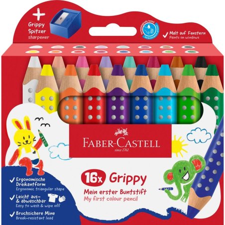 Faber-Castell 110645 colour pencil Black, Blue, Brown, Green, Light Blue, Light Green, Light pink, Orange, Pink,
