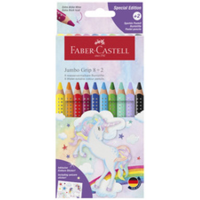 FABER-CASTELL Crayon de couleur Jumbo GRIP Licorne, 8 2