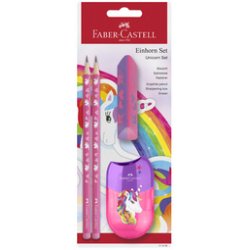 FABER-CASTELL Kit d'écriture Licorne, 4 pièces, rose