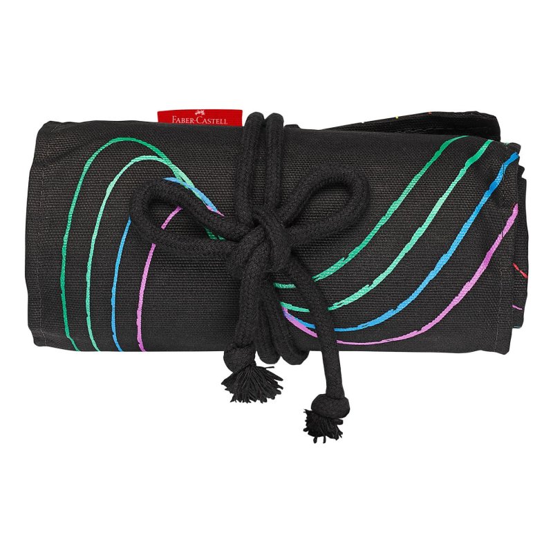 FABER-CASTELL Crayon de couleur Black Edition, étui-rouleau