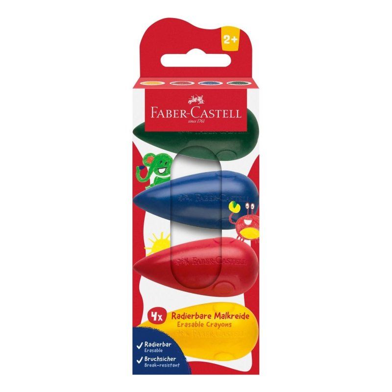 Faber-Castell 120408 craie Bleu, Vert, Rouge, Jaune 4 pièce(s)
