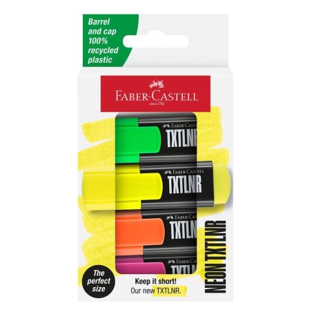 FABER-CASTELL Mini-surligneur TXTLNR, étui en carton de 4