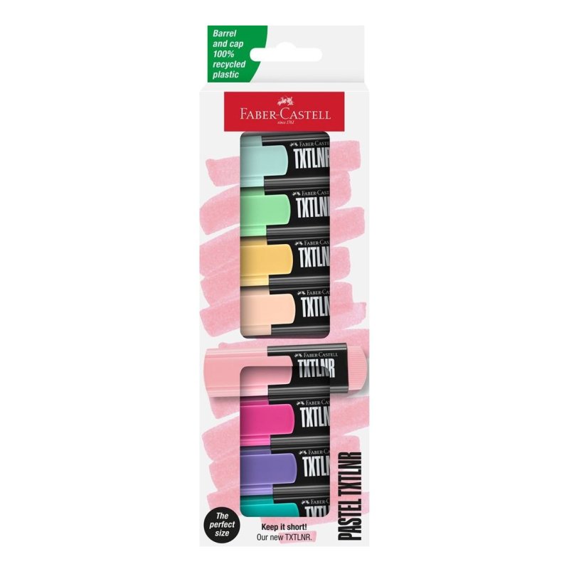 FABER-CASTELL Mini-surligneur TXTLNR Pastel, étui de 8
