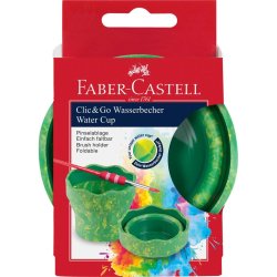FABER-CASTELL Gobelet CLIC & GO, vert marbré