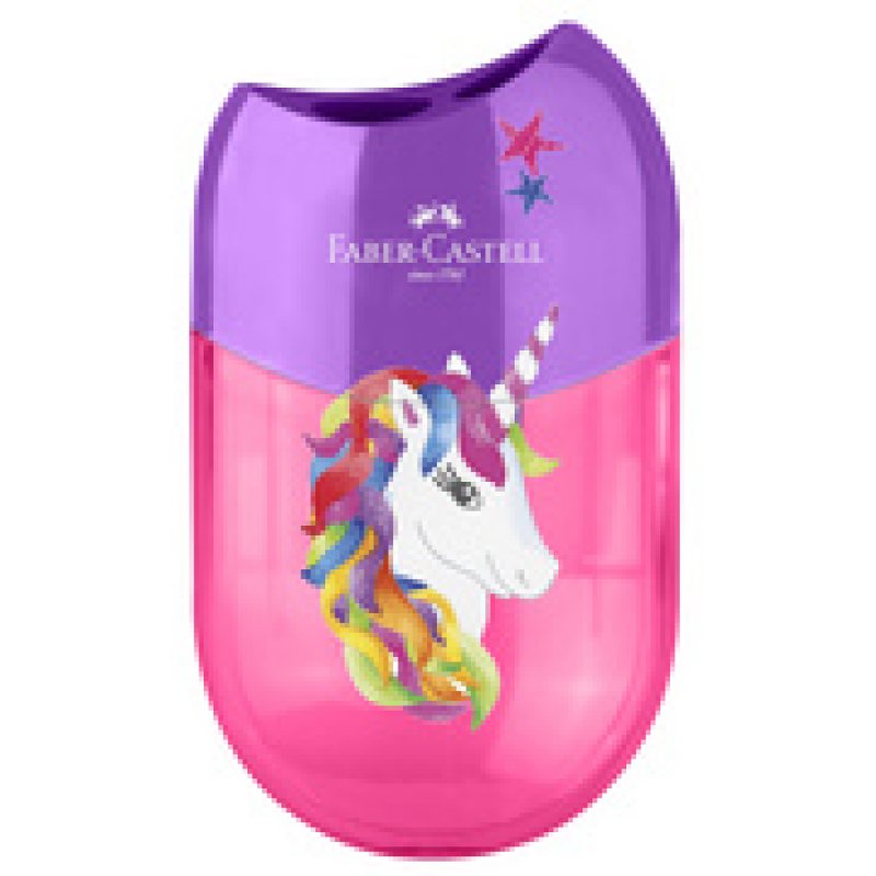 FABER-CASTELL Taille-crayon 2 trous "Licorne", rose/violet
