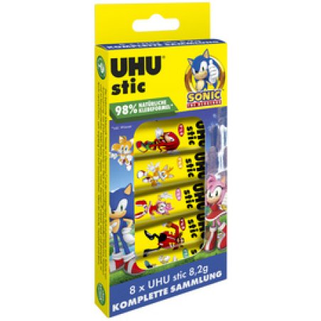 UHU Bâton de colle stic SONIC, Collection Box avec 8 x 8,2 g