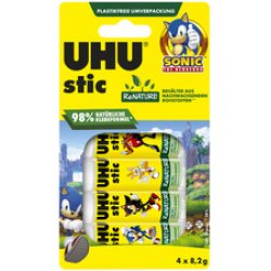 UHU Bâton de colle stic ReNATURE SONIC, 4x 8,2 g, blister