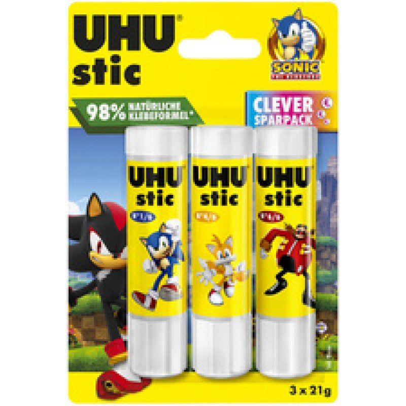 UHU Bâton de colle stic SONIC, 3x 8,2 g, blister