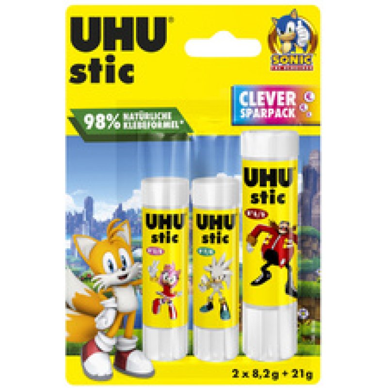 UHU Bâton de colle stic SONIC, 3 x 21 g, blister