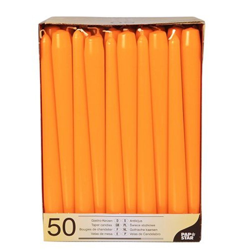 Papstar 10393 bougie en cire Rond Orange 50 pièce(s)