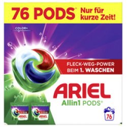 ARIEL Lessive en capsules All-in-1 Color , 76 lavages