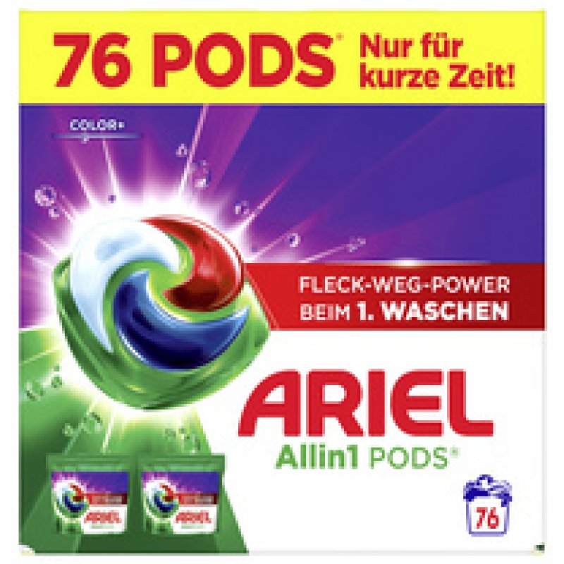 ARIEL Lessive en capsules All-in-1 Color , 76 lavages