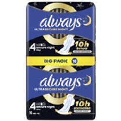 always Serviette hygiénique ultra Secure Night avec ailettes