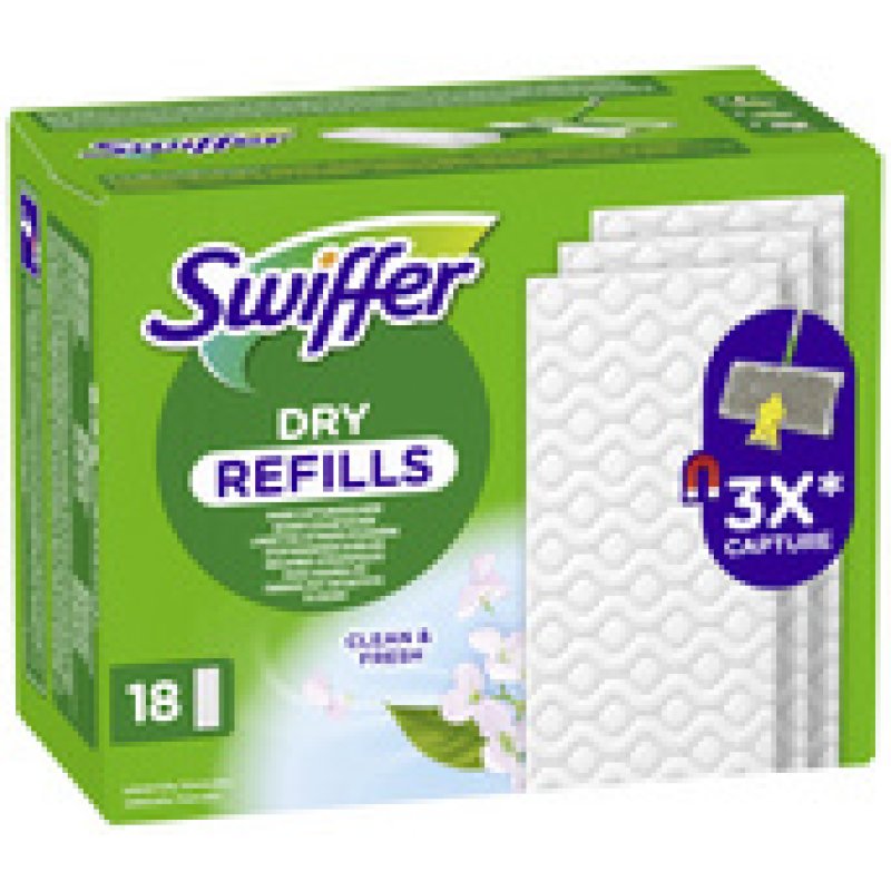 Swiffer Serpillère sèche au parfum febreze, pack de recharge