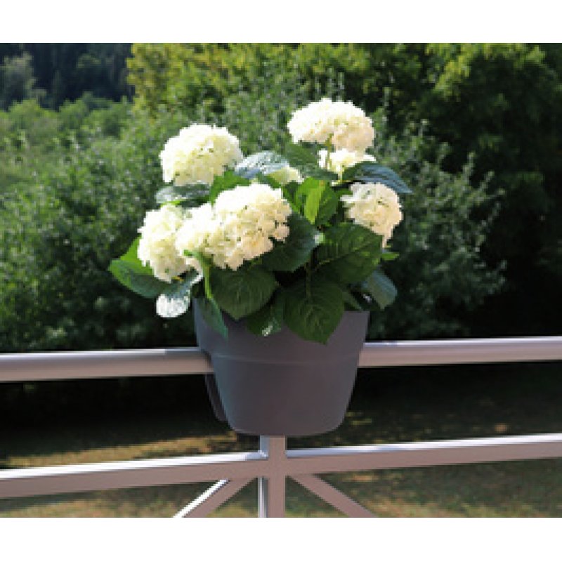 EDA Pot pour balustrade "OSAKA", diamètre 300 mm, anthracite