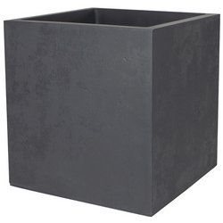 EDA Bac à plantes BASALT UP double paroi, 395 mm, anthracite