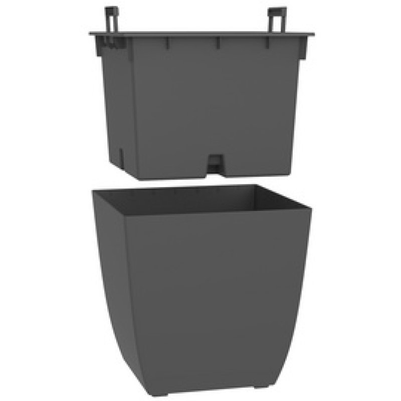EDA Bac à plantes BASALT Diva, carré, 435 mm, anthracite