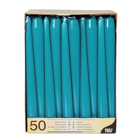 Papstar 81764 bougie en cire Rond Turquoise 50 pièce(s)