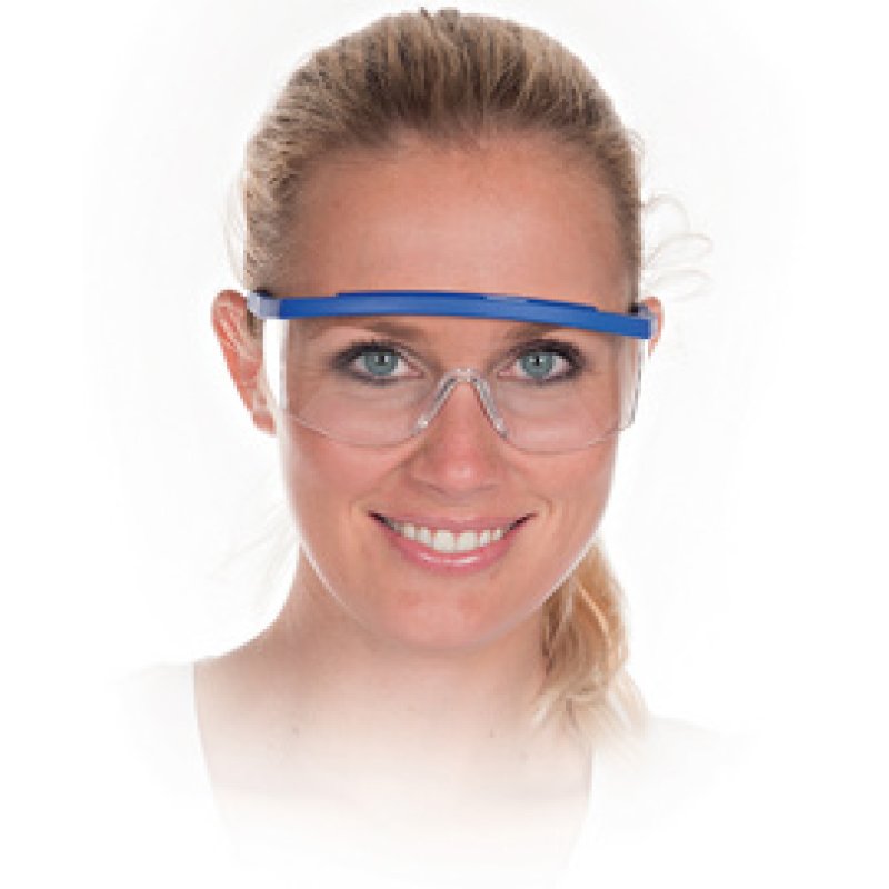 HYGOSTAR Lunettes de protection BLEU, verres transparents