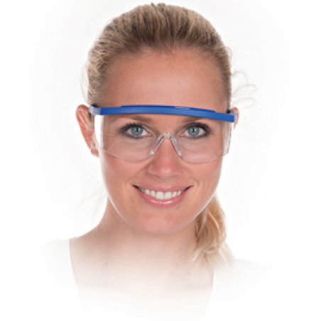HYGOSTAR Lunettes de protection BLEU, verres transparents