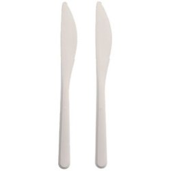 PAPSTAR Couteau réutilisable, longueur: 185 mm, blanc